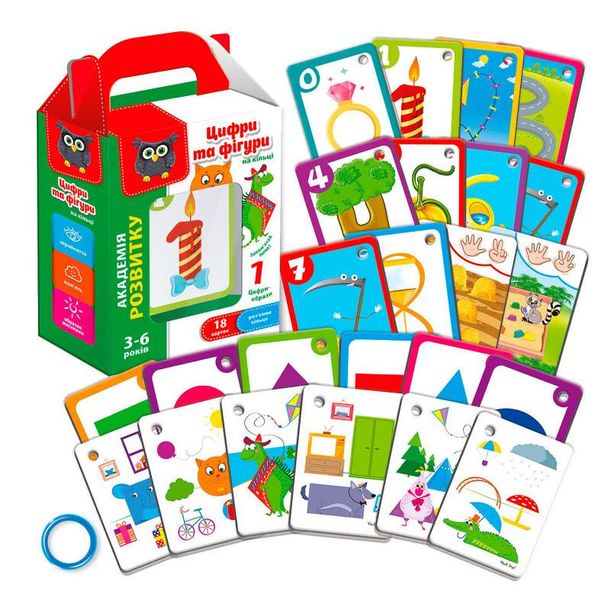 Розвиваюча гра з картками Vladi Toys "Цифри та фігури" (укр) VT5000-06 фото 3