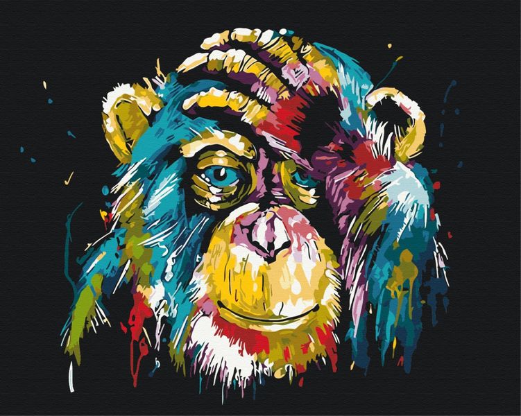 Картина за номерами BrushMe "Барвисте шимпанзе" 40х50см BS25714 фото 1