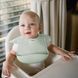 Детский нагрудник силиконовый для кормления 6м+ Babyono с застёжкой 30x28 см зелёный фото 3