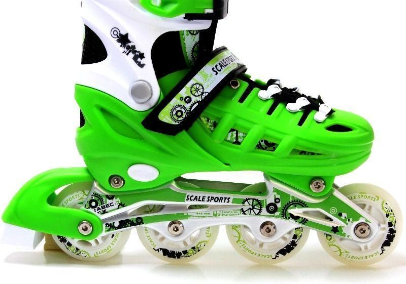 Розсувні ролики для підлітка 38-41 Scale Sports Green з підсвічуванням переднього колеса фото 2