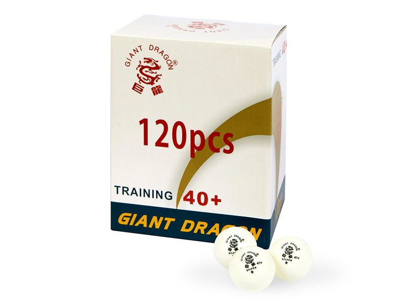 М'ячики для настільного тенісу Giant Dragon Training Silver 40+ 1 зірка 120шт білі фото 2