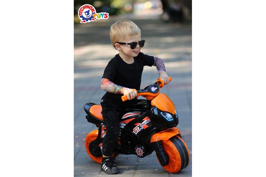 Мотоцикл-каталка ТехноК Черно-оранжевый 5767 фото 5
