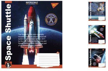 Учебные тетради в косую линейку на 12 листов YES Astronaut academy 25шт. 765770 фото 1