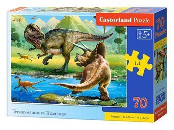 Пазлы Castorland "Тираннозавр и Трицератопс" 70 элементов B-070084 фото 1