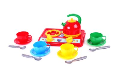 Набор игрушечной посуды ТехноК Кухня 14 предметов красная 1585 фото 1