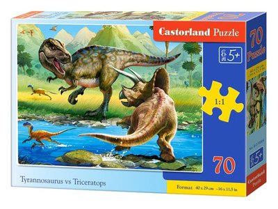 Пазли Castorland "Тиранозавр і Тріцератопс" 70 елементів B-070084 фото 1