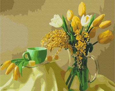 Картина за номерами BrushMe "Жовті тюльпани" 40х50см BS9245 фото 1