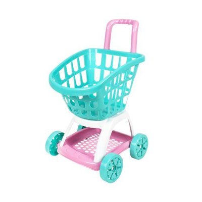 Пластиковий дитячий візок для продуктів для ігор Kinderway "Супермаркет" бірюзовий KW-36-006 фото 1