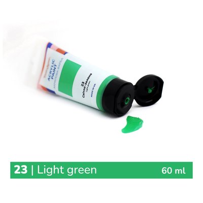 Художня глянсова акрилова фарба BrushMe колір "Світло-зелена" 60 мл TBA60023 фото 1