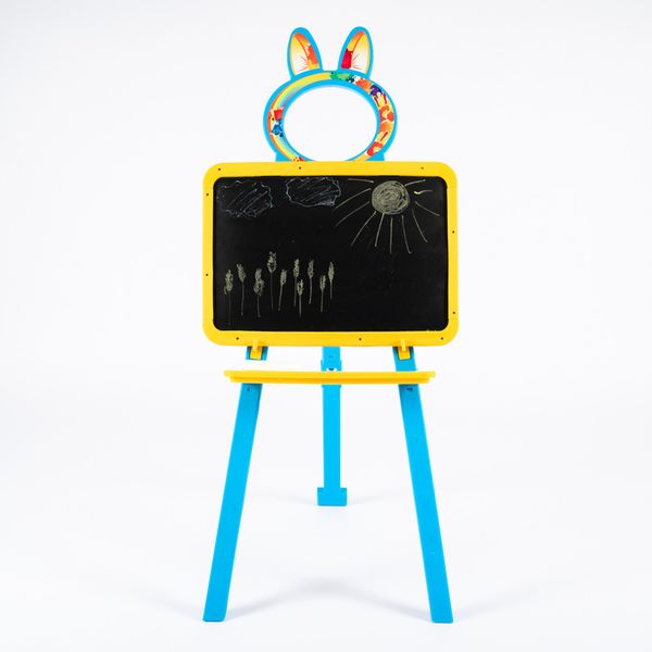 Детский мольберт для рисования Doloni 110-130 с аксессуарами желто-голубой 013777/1 фото 2