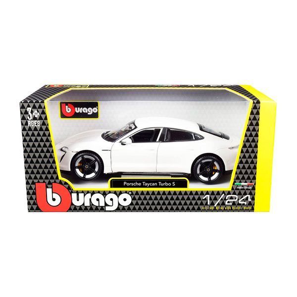 Колекційна модель автомобіля Bburago Porsche Taycan Turbo S, масштаб 1:24, білий 18-21098 фото 4