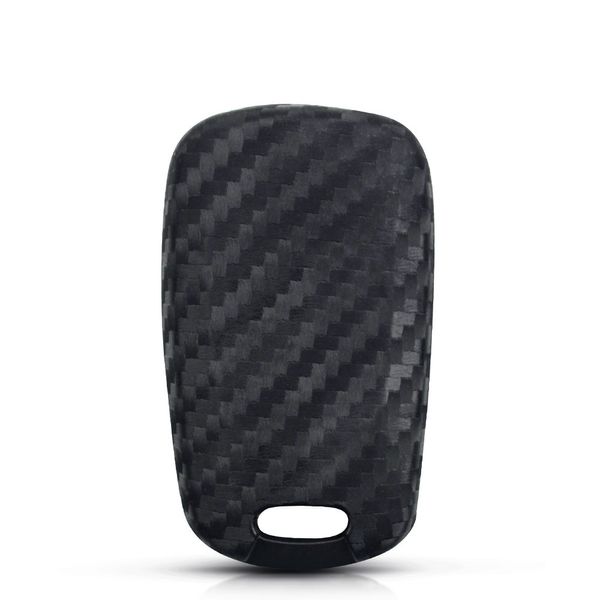 Силиконовый чехол для автомобильного флип-ключа Hyundai (Хюндай) черный карбон фото 6