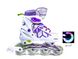 Детские раздвижные ролики 29-33 Scale Sports LF 601A бело-фиолетовые с подсветкой переднего колеса фото 2