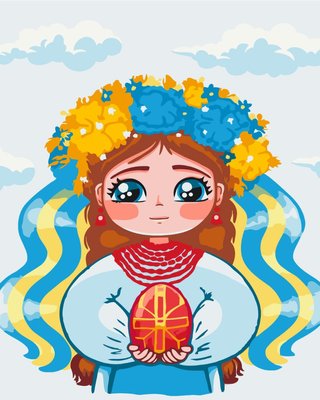 Картина за номерами BrushMe серії Патріот "Маленька україночка © Ольга Бородай" 40х50см BS53155 фото 1