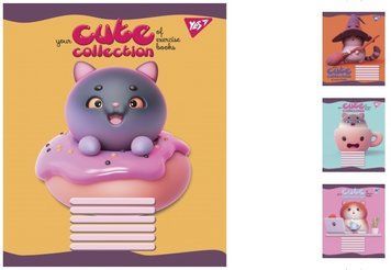 Учебные тетради в косую линейку на 12 листов YES Cute collection 25шт. 765771 фото 1