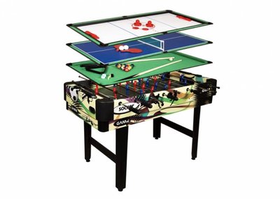 Ігровий стіл 4в1 PALERMO: Настільний футбол, Аерохокей, Більярд, Теніс 121х61 см фото 1