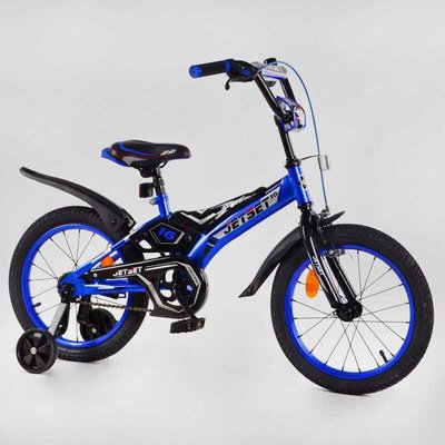 Велосипед дитячий двоколісний 16" Jet Set з додатковими колесами синій JS-N1603 фото 1