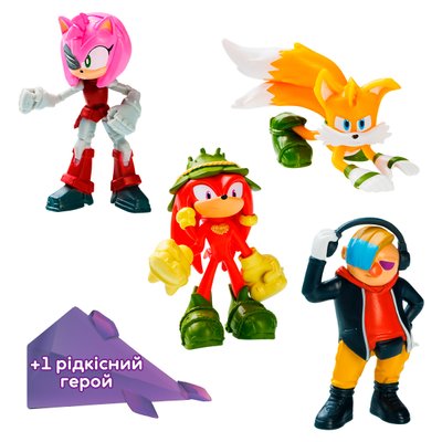 Набор игровых фигурок Sonic Prime Приключения Наклза 5 фигурок 6.5 см фото 1
