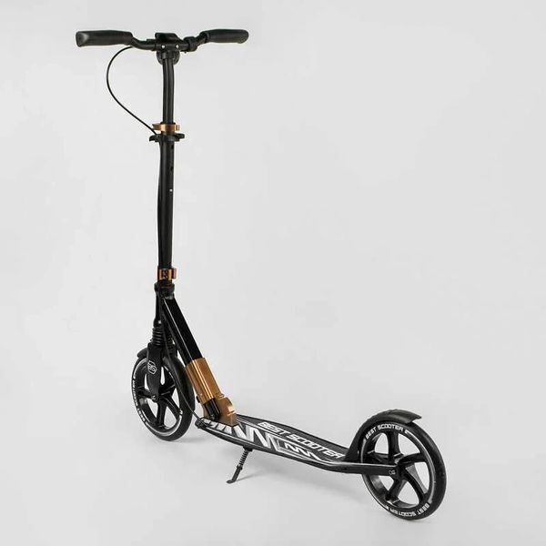 Самокат двухколесный алюминиевый Best Scooter Big Wheels черный с бронзой 14268 фото 7