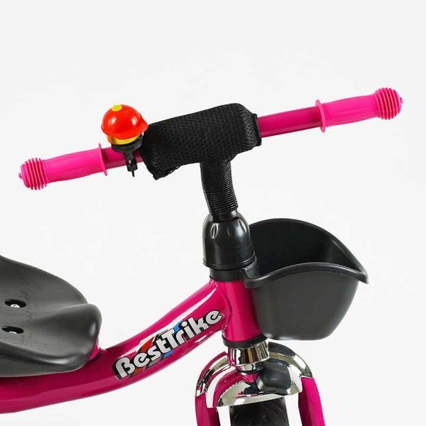 Детский трехколесный велосипед Best Trike стальная рама EVA колеса 10" и 8" розовый с фиолетовым SL-12132 фото 4