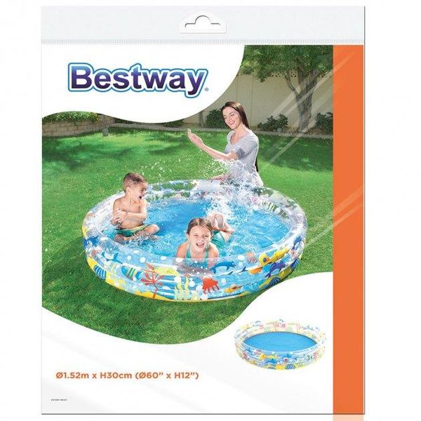 Дитячий надувний басейн Bestway Підводний світ з ремкомплектом 152х30см об'єм 282 л BW 51004 фото 3