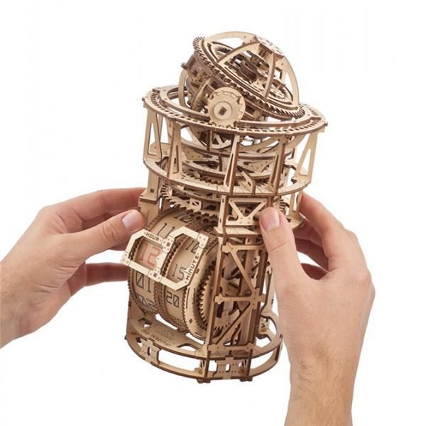 3D конструктор механічний дерев'яний Ugears Астрономічний годинник з турбійоном 338 деталей 70162 фото 8