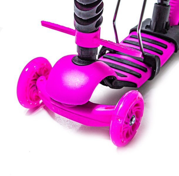 Дитячий самокат - трансформер 5 в 1 з підсвічуванням Scooter Сонечко рожевий фото 3