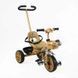 Дитячий триколісний велосипед 10" Best Trike колеса EVA сталева рама світлові та звукові ефекти коричневий укр BS-70619 фото 1