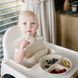 Детский нагрудник силиконовый для кормления 6м+ Babyono с застёжкой 30x28 см бежевый фото 2