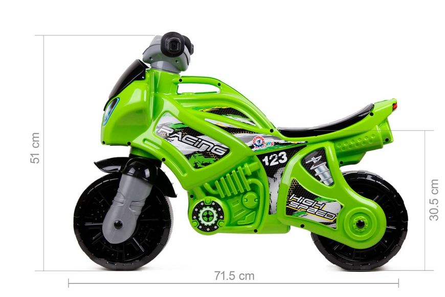 Мотоцикл-каталка ТехноК Зелений 5859 фото 4