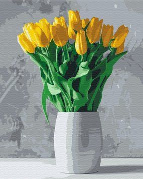 Картина за номерами BrushMe "Букети із жовтих тюльпанів" 40х50см BS52639 фото 1