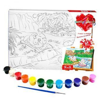 Розпис на полотні Danko Toys Canvas Painting Мішутки 31х21 см фото 1
