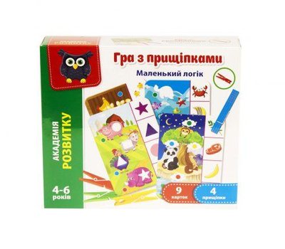 Развивающая игра с прищепками Vladi Toys "Маленький логик" (укр) VT5303-11 фото 1