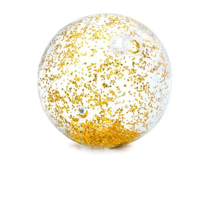 Надувной пляжный мяч для игр в воде Intex 71 см с ремкомплектом золотой 58070 фото 1