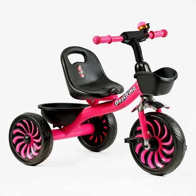 Детский трехколесный велосипед Best Trike стальная рама EVA колеса 10" и 8" розовый SL-12011 фото 1