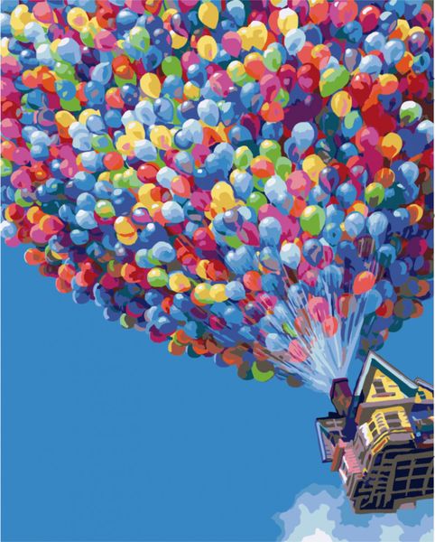 Картина за номерами BrushMe "Політ на повітряних кульках" 40х50см BS396 фото 1
