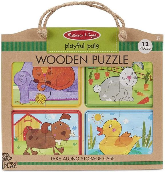 Деревянные пазлы 4 в 1 "Игривые друзья" Melissa&Doug 4 пазла по 4 элемента MD31364 фото 6