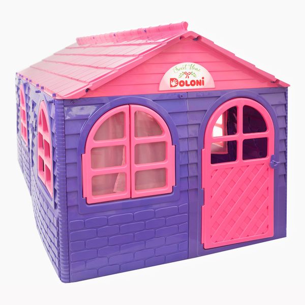 Пластиковий дитячий ігровий будиночок Doloni з вікнами та дверима 256х130х120 см фіолетовий з рожевим 02550/20 фото 3