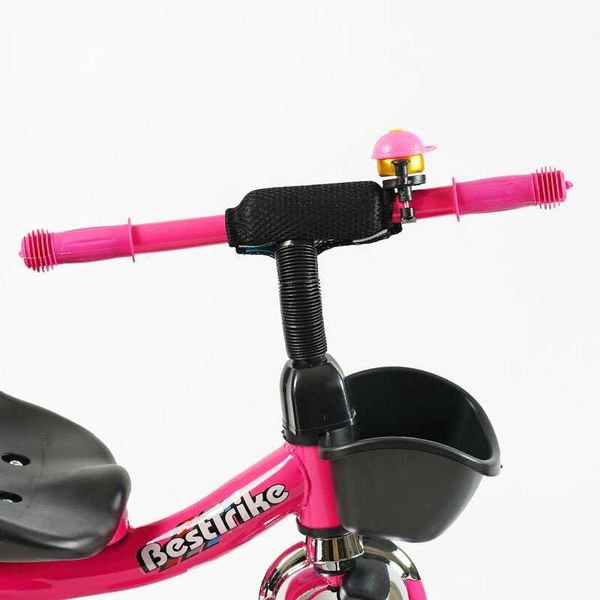 Дитячий триколісний велосипед Best Trike сталева рама EVA колеса 10" та 8" рожевий SL-12011 фото 4