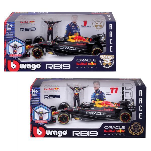 Колекційна модель Bburago Формула 1 Red Bull Racing RB19, з фігуркою, масштаб 1:24, чорний 18-28036 фото 7