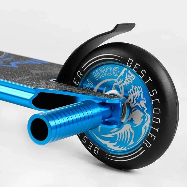 Трюковий самокат Best Scooter Snake`n`Skull HIC-система, пеги, анод, колеса 110 мм блакитний 98901 фото 5