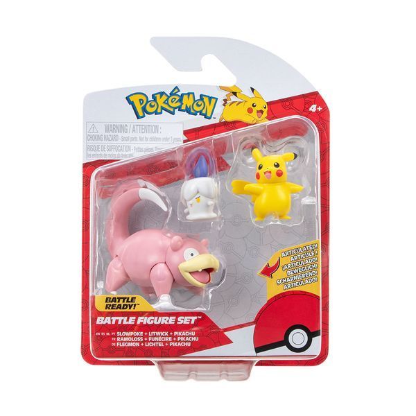 Набір ігрових фігурок Pokemon W18 Пікачу, Літвік, Слоупок 7.6 і 5 см фото 2