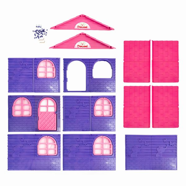 Пластиковий дитячий ігровий будиночок Doloni з вікнами та дверима 256х130х120 см фіолетовий з рожевим 02550/20 фото 5