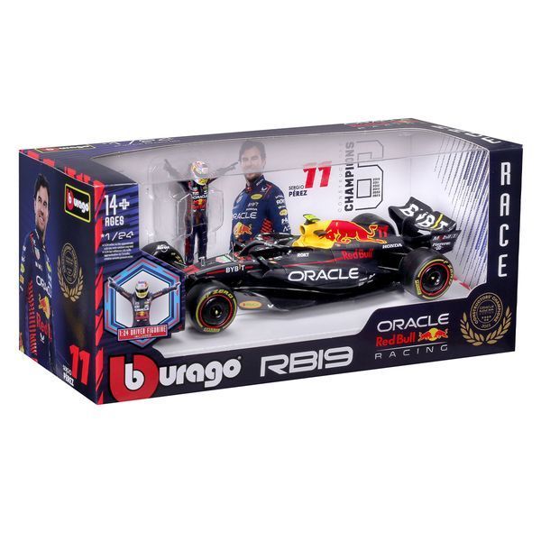 Колекційна модель Bburago Формула 1 Red Bull Racing RB19, з фігуркою, масштаб 1:24, чорний 18-28036 фото 9