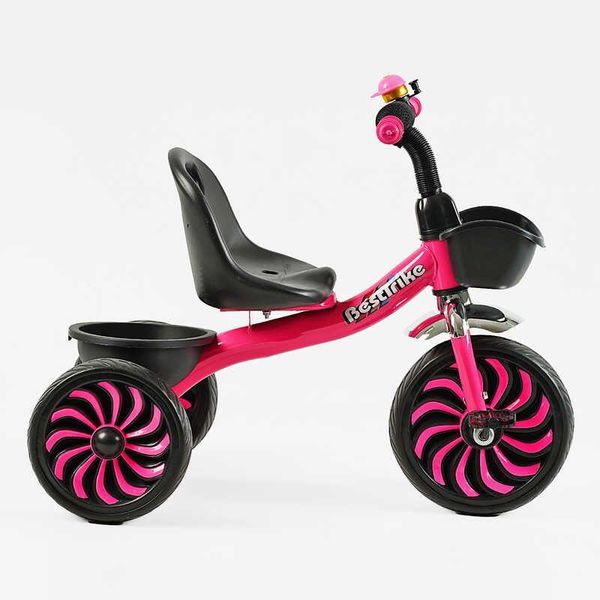 Дитячий триколісний велосипед Best Trike сталева рама EVA колеса 10" та 8" рожевий SL-12011 фото 2