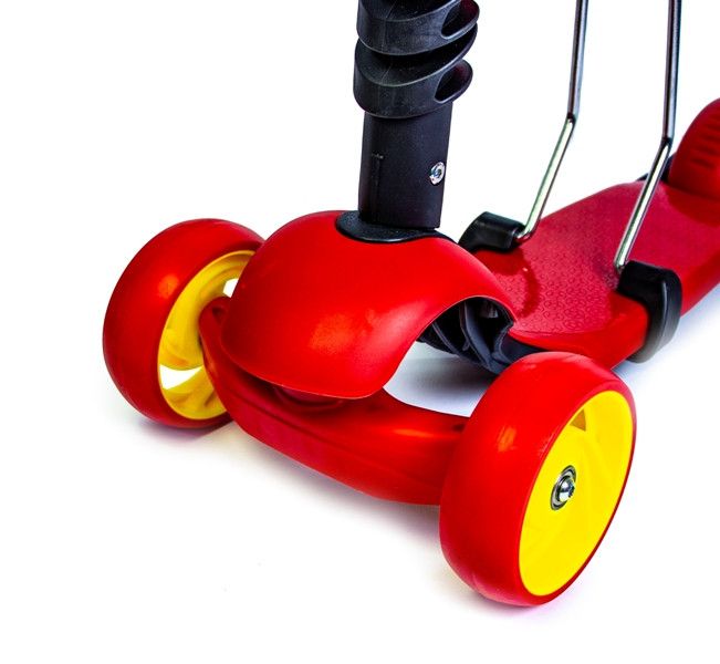 Детский самокат - трансформер 3 в 1 с подсветкой Scooter Smart Красный фото 3