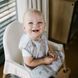 Дитячий нагрудник для харчування 6м+ Babyono Мишенятка з кишенею, на липучці 34х33 см сірий фото 4