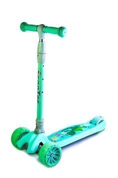 Самокат четырехколесный детский складной с подсветкой Smart Small crocodile фото 1