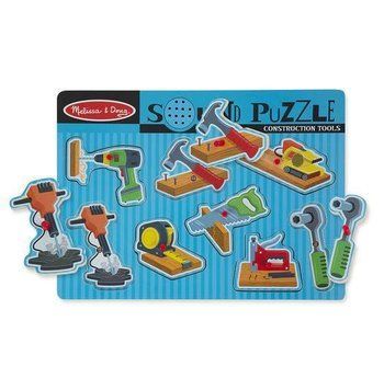 Звуковой пазл для малышей Melissa&Doug" Строительные инструменты" деревянные элементы фото 1