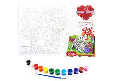 Розпис на полотні Danko Toys Canvas Painting Котик сіренький 31х21 см фото 1